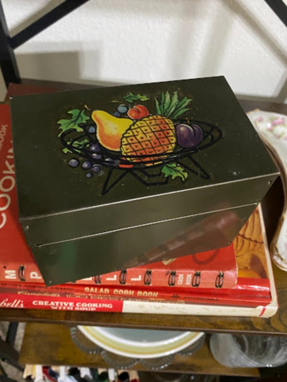 Vintage MCM Metal Recipe Box
